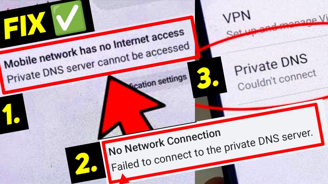 Wifi / Mobile Network has no internet access Private DNS Server cannot be accessed |Couldn't Connect