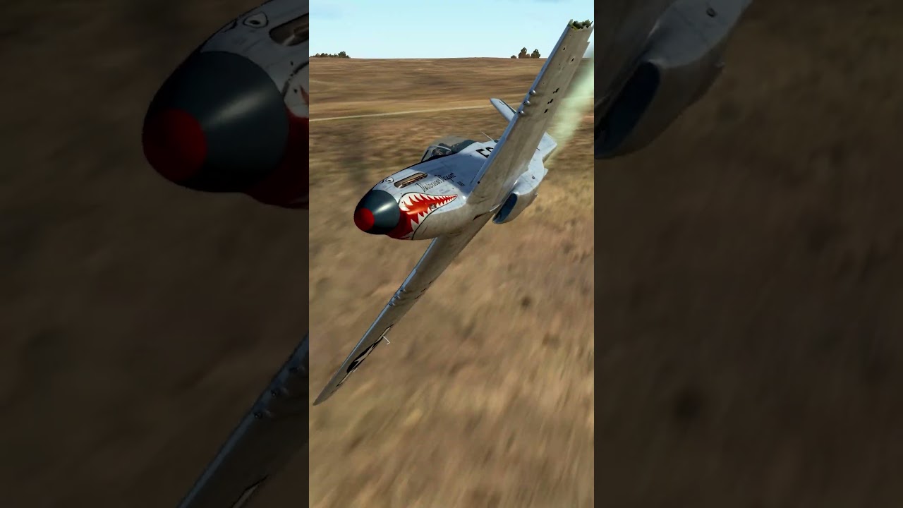 P-51 tries to keep itself in the air with extreme damage 