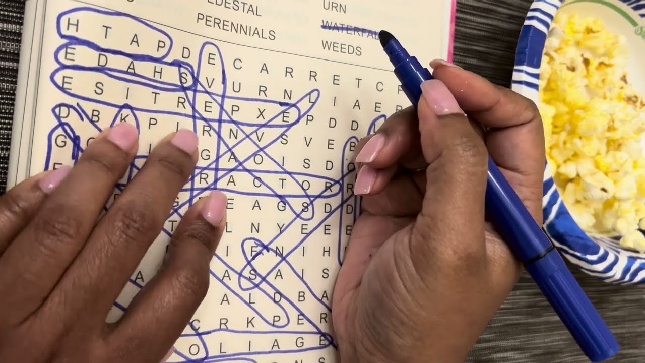 ASMR ( Word Search eating Popcorn) 🍿
