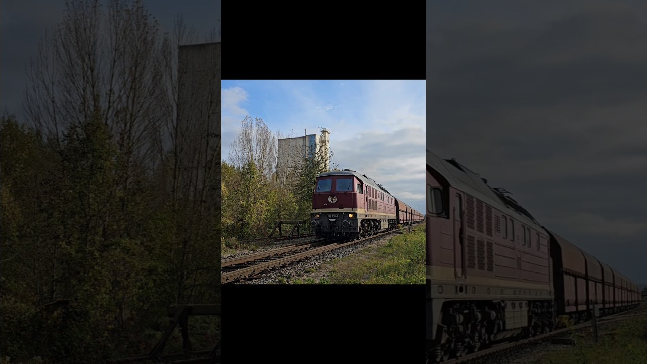Ludmilla 132 158-7 mit leeren Kohlezug in Crossen an der Elster #eisenbahn#trainspotting#dieselpower