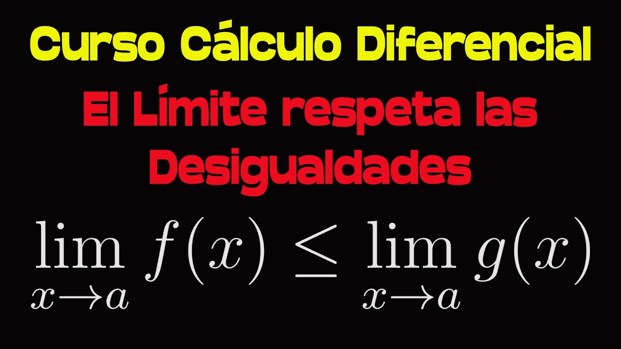 El Límite respeta Desigualdades Curso de Cálculo Diferencial