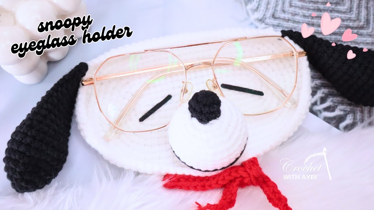 How to Crochet Snoopy Eyeglass Holder | Free Pattern and Tutorial | Glasses Holder Crochet Pattern