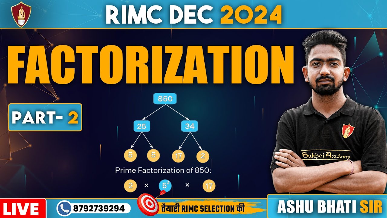 Factorization | RIMC Online Coaching | Maths Class | RIMC Online Classes | RIMC Dec 2024