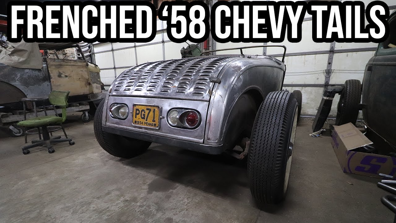 Frenching 1958 Chevrolet Tail Lights Into The Rear Panel Of The Sweetheart Roadster