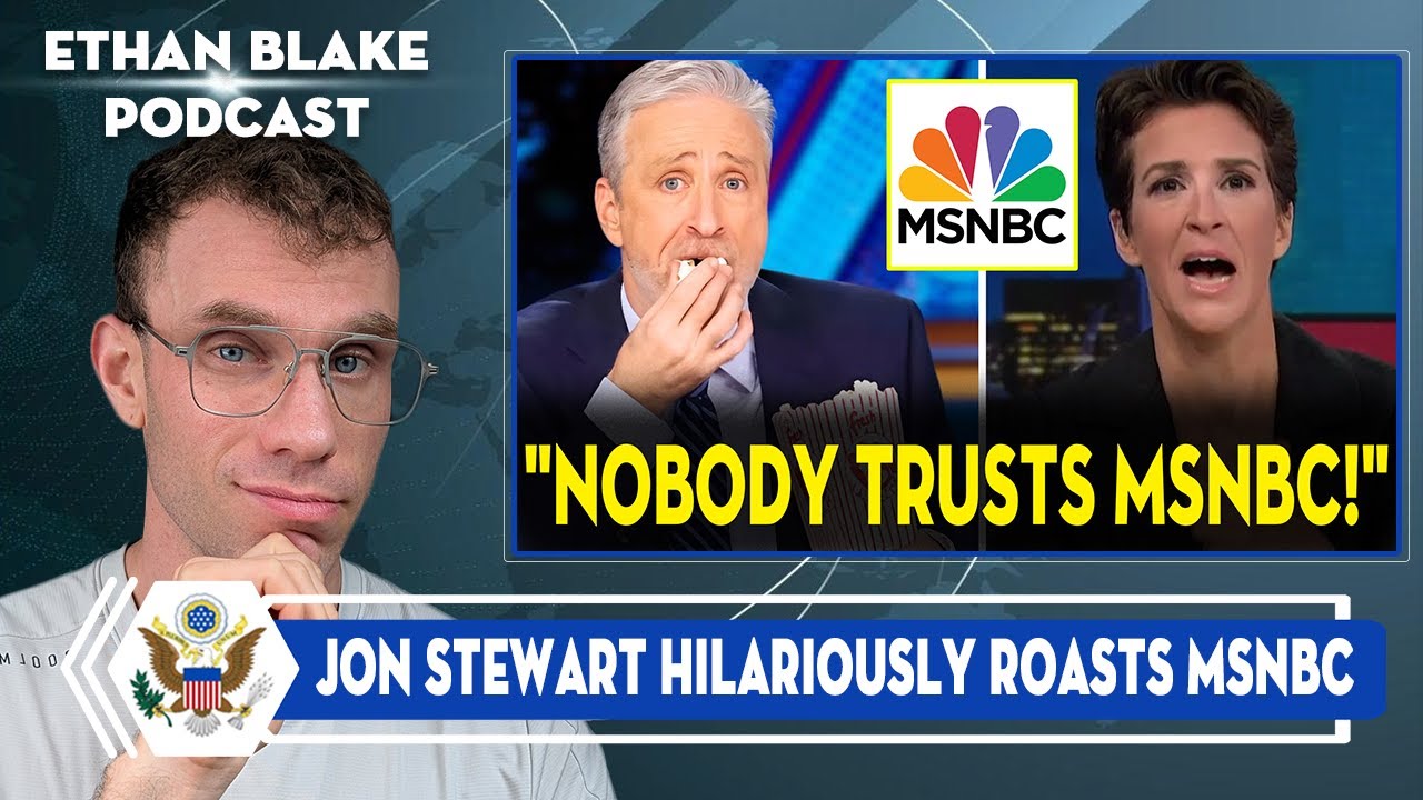 Jon Stewart Hilariously ROASTS MSNBC for FAKE Trump Scandal & Lies On Live TV - Crowd CHEERS