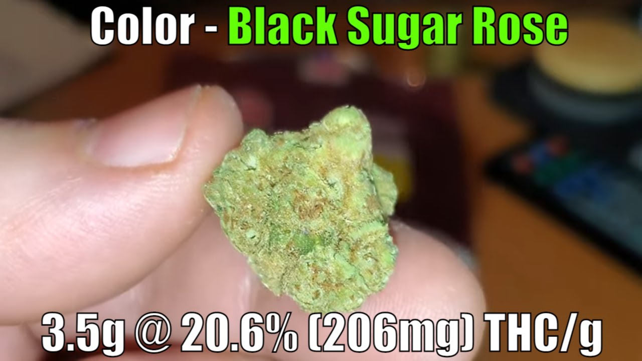 Color - Black Sugar Rose - Unboxing Review - 3.5g @ 20.6% (206.8mg) THC/g (+Extreme Closeups)