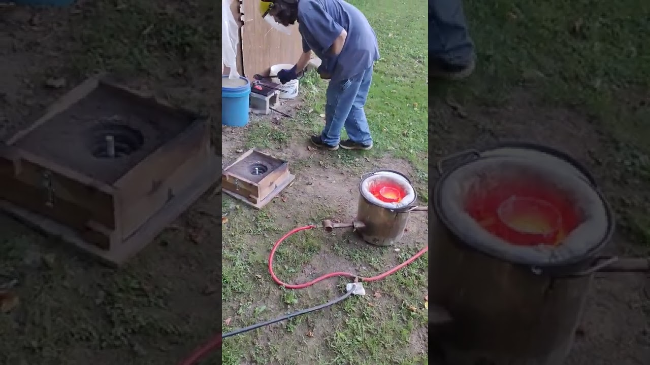 Sand casting an aluminum step pulley open mold