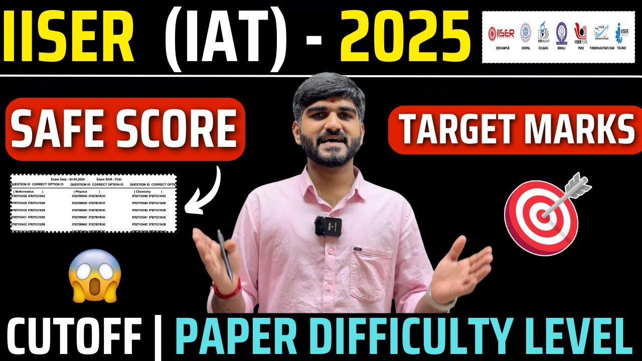 IISER (IAT) 2025 Cutoff Marks🎯 for IISERs✅ | IAT Cut Off 2025 | Marks Vs RANK | IISER Aptitude Test