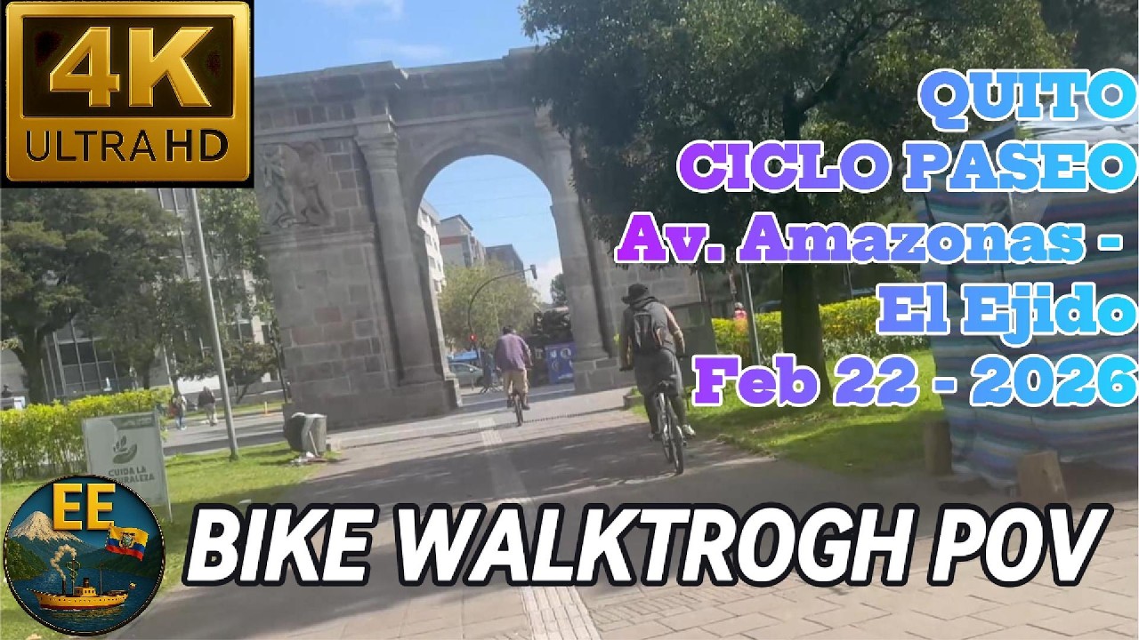 Relaxing Bike Tour Quito (4K60) | Ciclopaseo on Av. Amazonas to El Ejido
