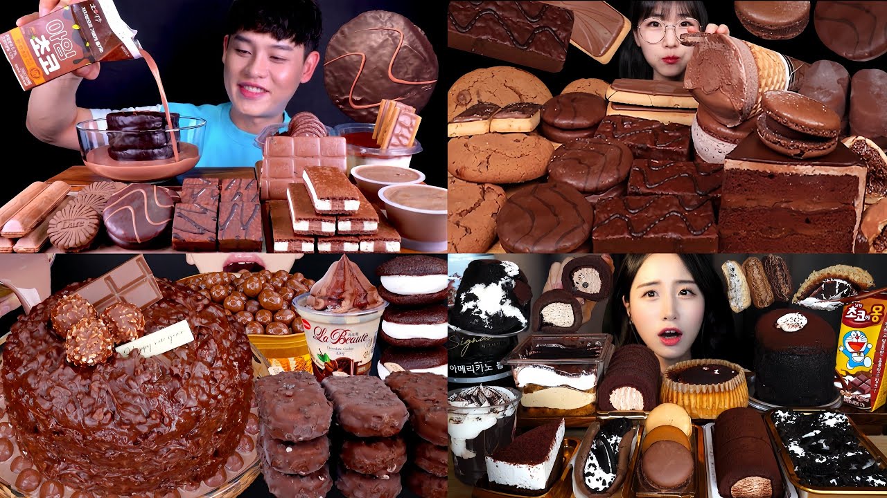 ASMR EATING FERRERO ROCHAR CHOCOLATE CAKE KOREAN CONVINCE STORE DESSERT EATING VIDEOS EATING SHOW 