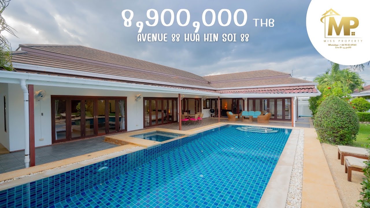 [ EP113 ] 𝗛𝗢𝗧 𝗗𝗘𝗔𝗟 🏝️‼️Beautiful Villa 3 Beds At Hua Hin Soi 88.💥Price 8.9 MB Reduced from 9.5 MB💥