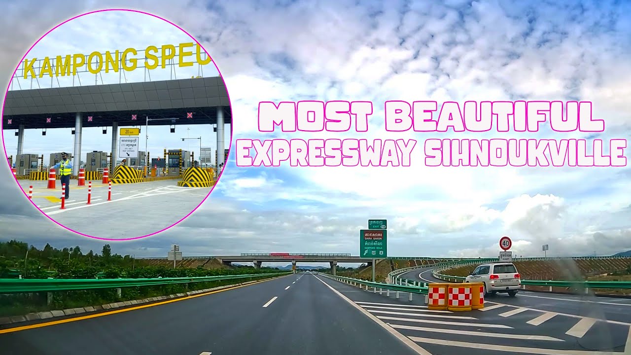 Scenes Drive Tour on First Expressway Sihnoukville Phnom Penh Cambodia