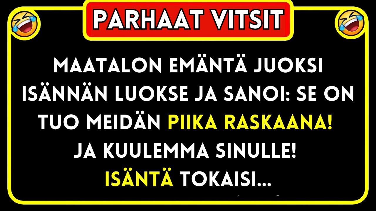 Vitsi p&auml;iv&auml;ss&auml; 😂 Maatalon em&auml;nt&auml; juoksi is&auml;nn&auml;n luokse ja &hellip; Parhaat Vitsit!