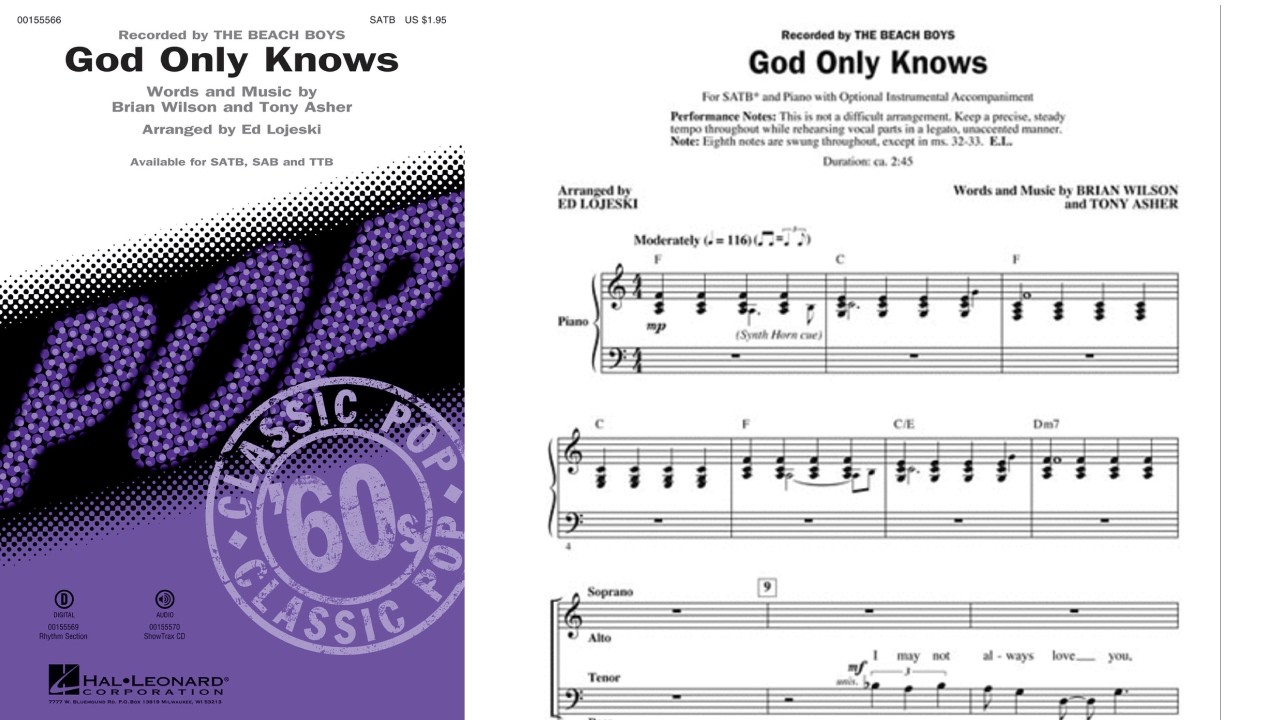 God Only Knows (SATB Choir) - Arranged by Ed Lojeski