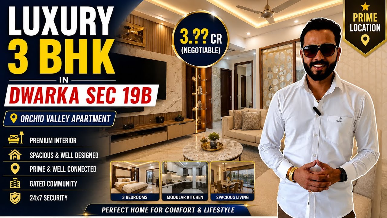 Luxury 3 BHK Apartment in Dwarka Sec 19 | Orchid Vallery Apartment | Near Dwarka Expressway