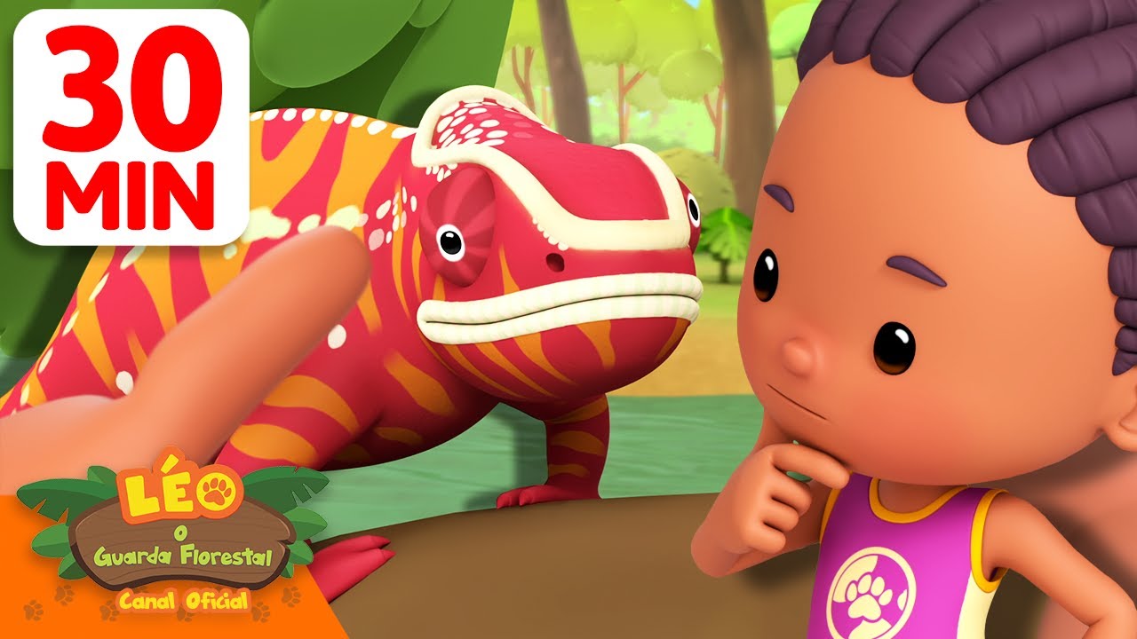 Esses camaleões vivem nas árvores! 🦎🌲 | 30 Min | Leo, O Guarda Florestal | Animação