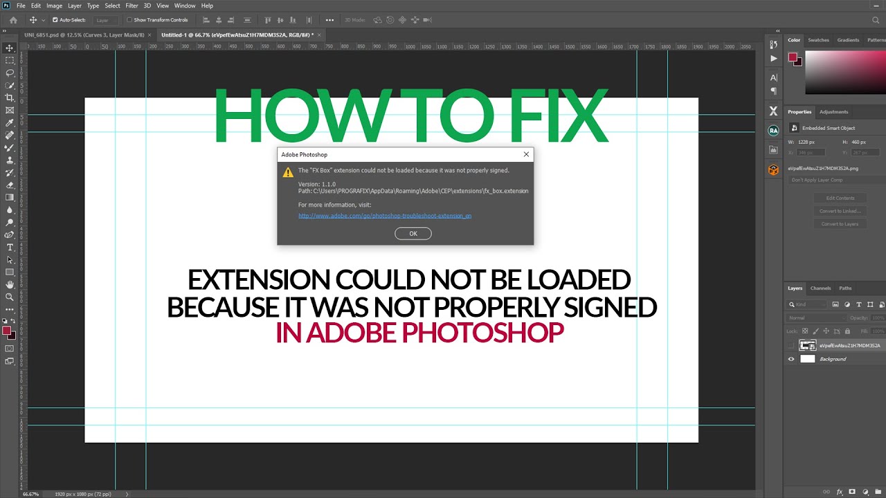How to fix extension could not be loaded because it was not properly signed in Adobe Photoshop