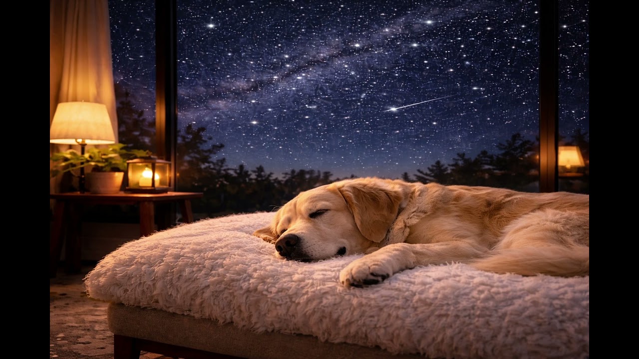 Starry Night Indoors ✨ Calm Dog & Soft Light | 夜の癒し 60min