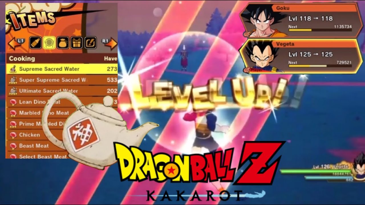 (Fastest way to Level Up/Sacred Water) Dragon Ball Z Kakarot