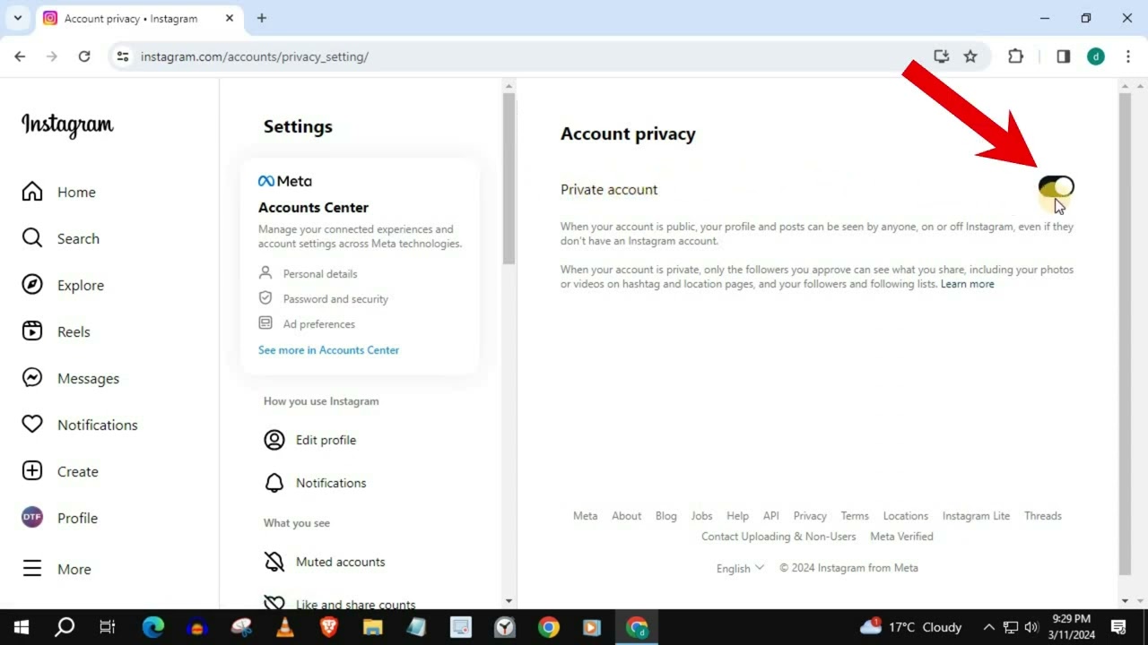 How to Make Instagram Not Private on Laptop/PC