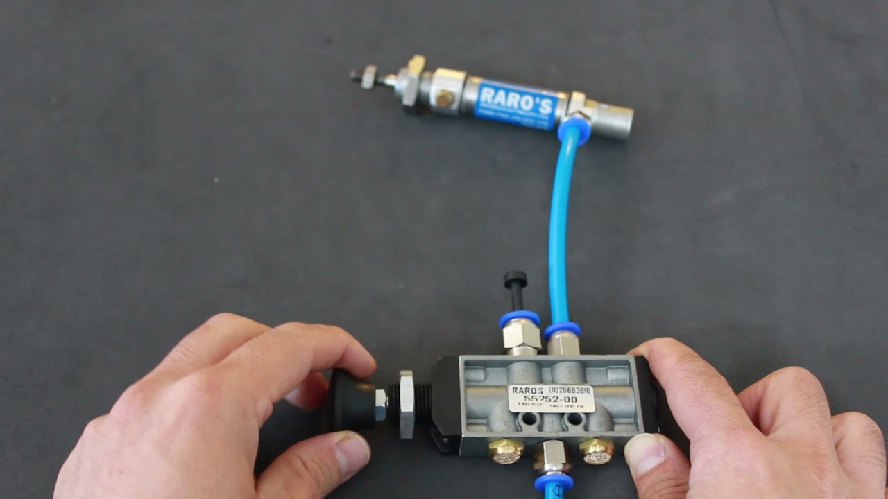 Como usar válvula 5v em cilindro pneumático simples ação.