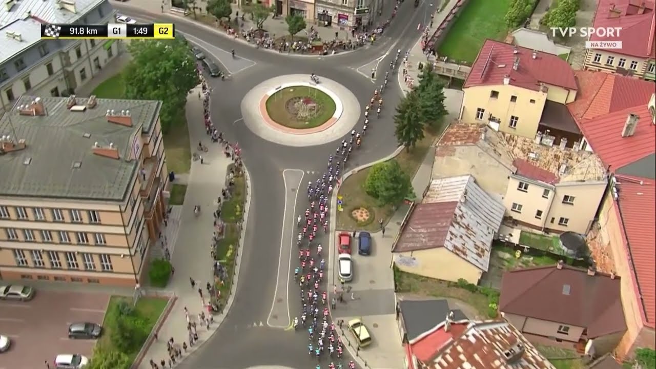 Tour de Pologne 2022 - przejazd przez Jarosław [TVP Sport]