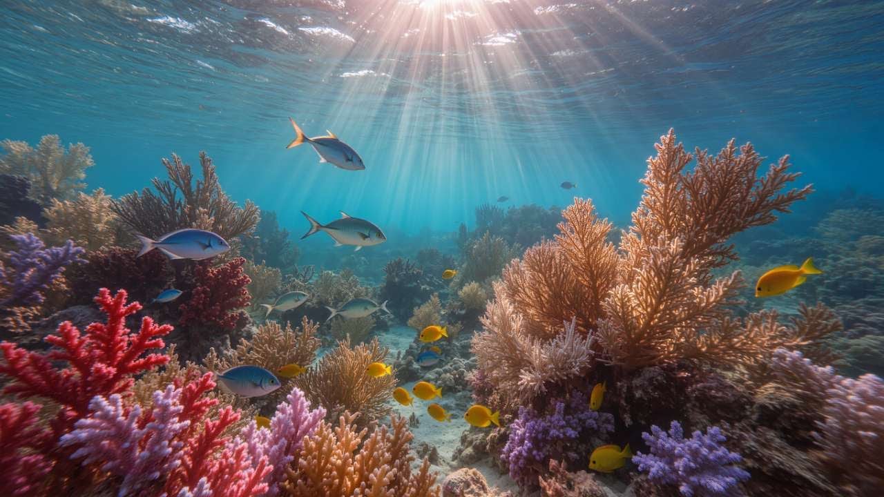 💧A calm underwater atmosphere , Gentle white noise and, Relaxing indoor ambience