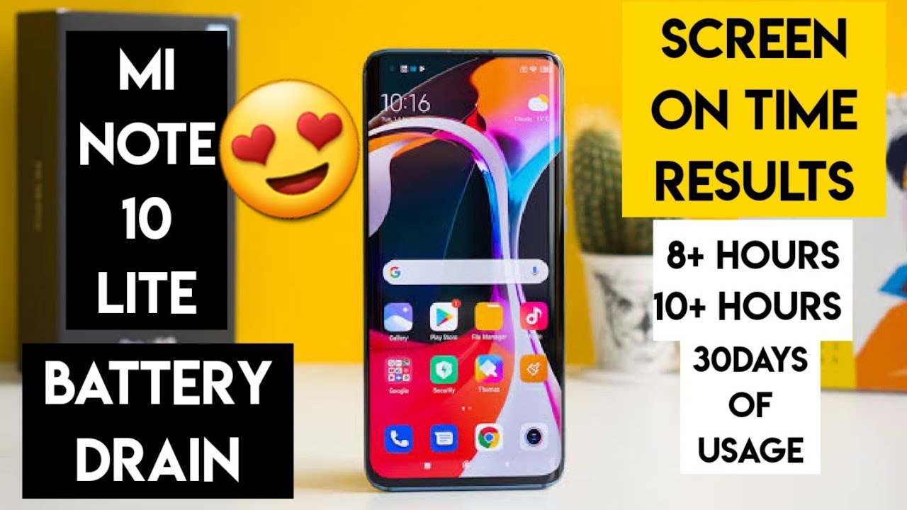 Mi note 10 lite battery drain amazing backup after 30days