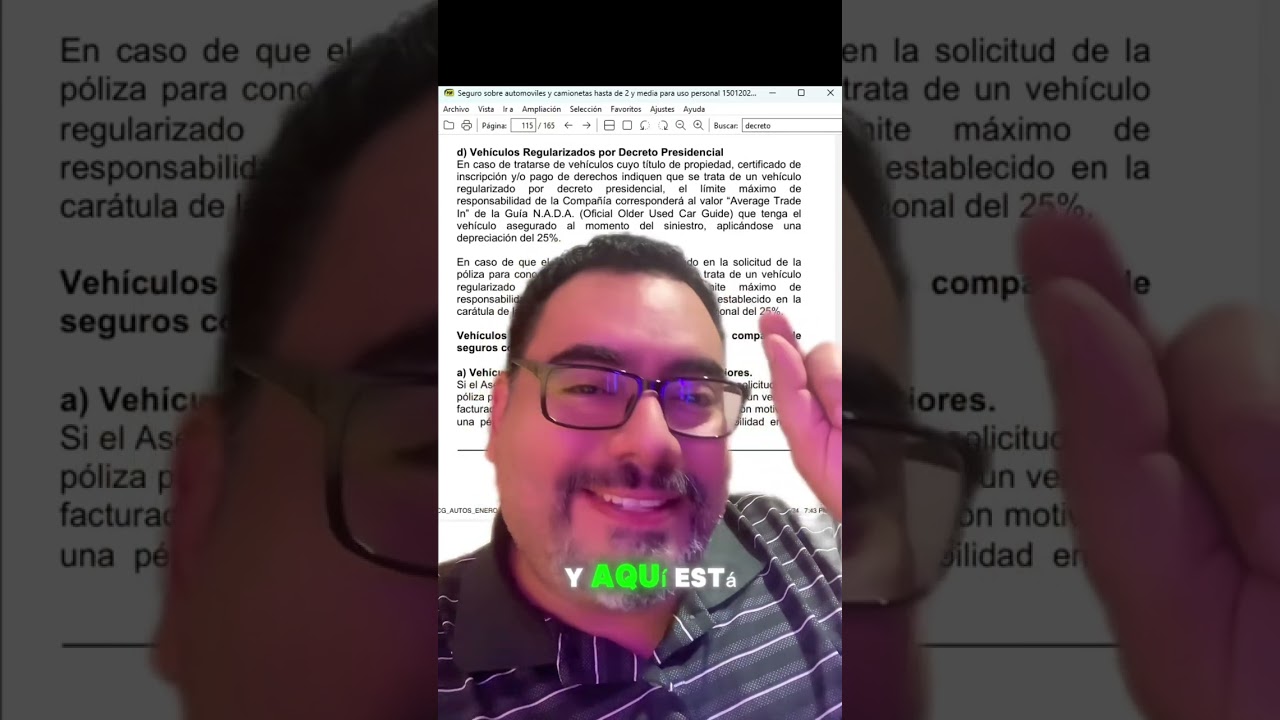 Asegurar un veh&iacute;culo legalizado por decreto.