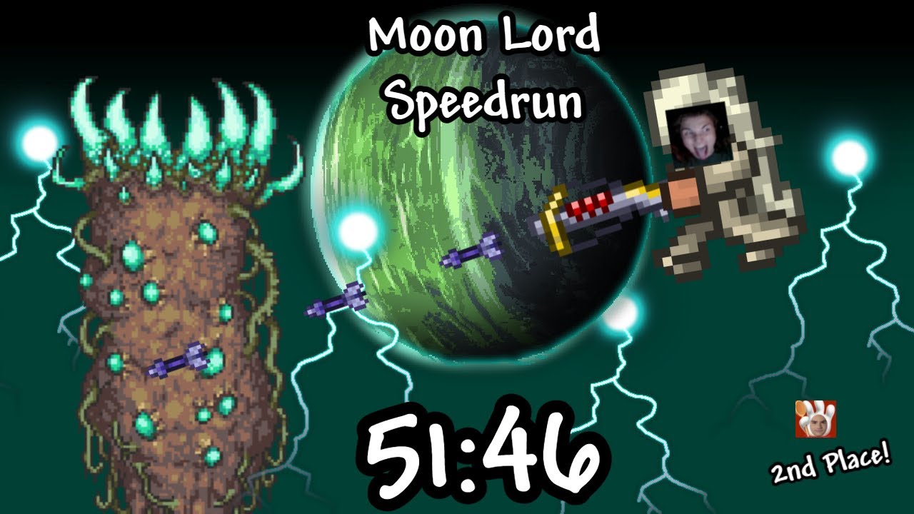 Terraria - Classic Moon Lord Speedrun in 51:46 (Random Seed, NMA) [3rd place]