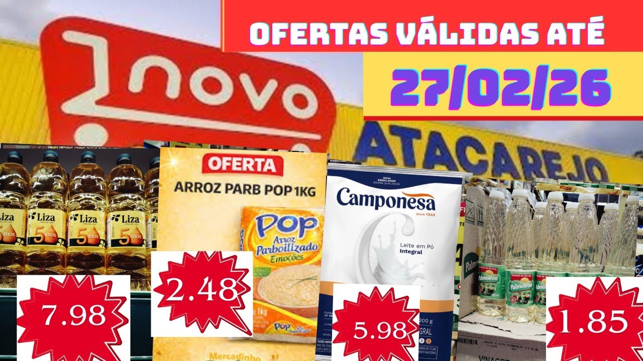Novo atacarejo ofertas óleo feijão arroz macarrão Flocão leite café azeite produtos de limpeza 