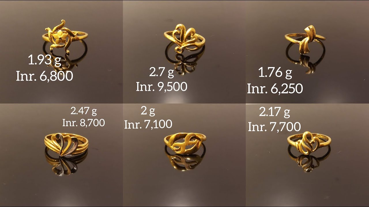 Latest Light Weight Gold Ring Designs with Weight & Price