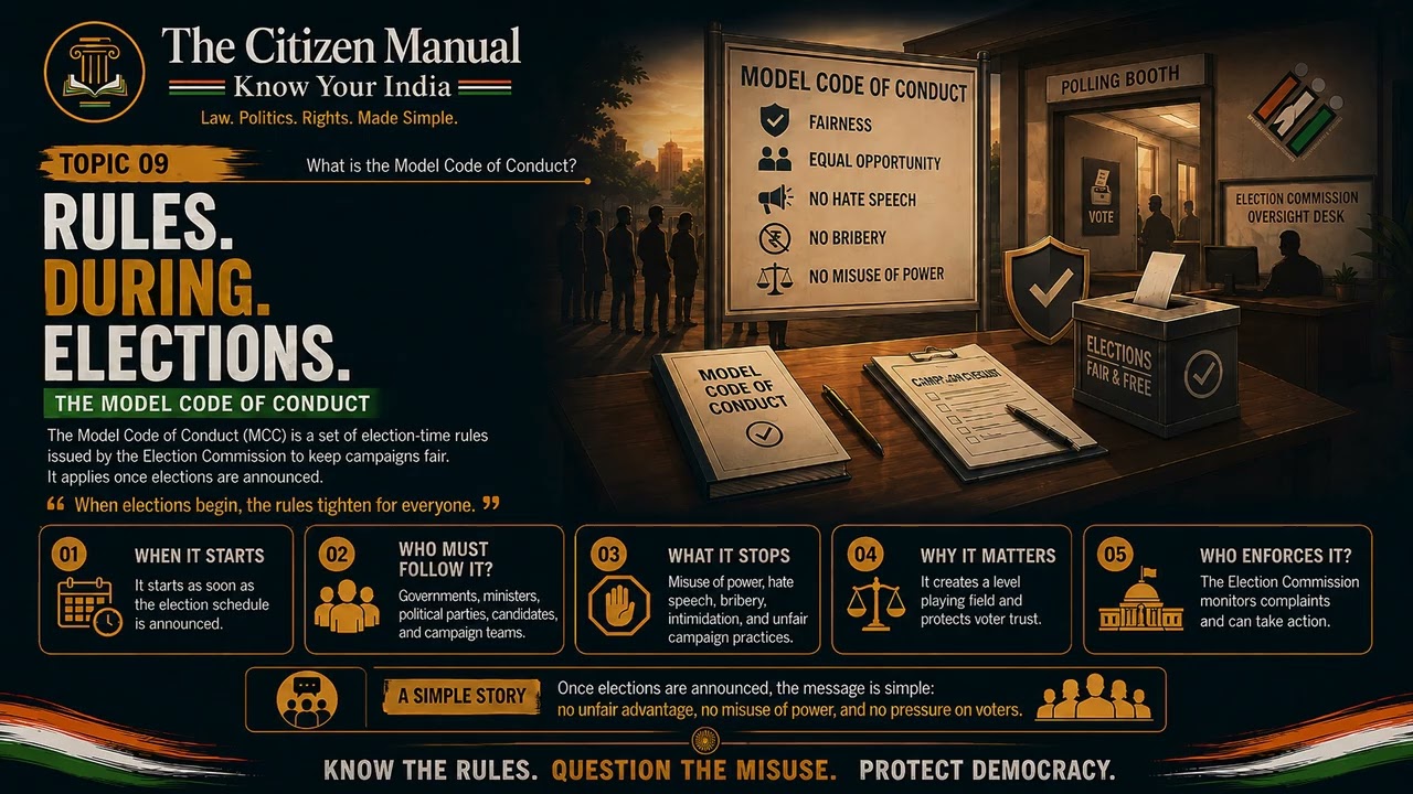 What is the Model Code of Conduct? | Rules. During. Elections. | The Citizen Manual | TCM