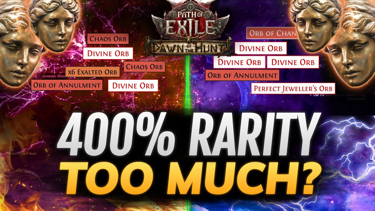 [PoE 2] Is 400% RARITY TOO MUCH? - 400% vs 100% vs 200% Farm + Atlas Tree Strategy - Path of Exile 2