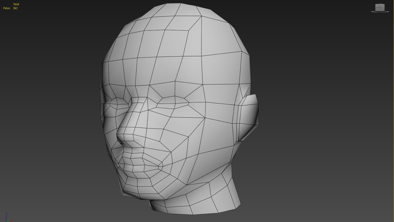 Man Low Poly Head from Cylinder