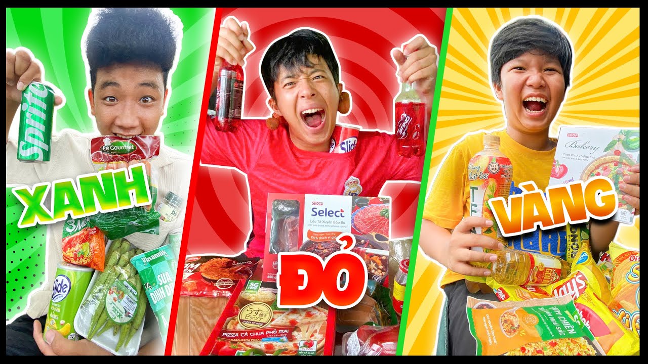 Ngáo TV | 24H Thử Thách Mua & Ăn Mọi Thứ Theo Màu Sắc
