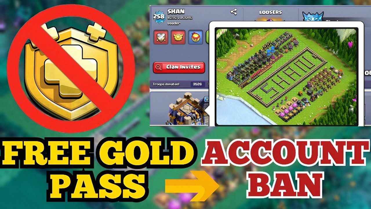 Free Gold Pass - Direct account Ban #clashofclans #tamil Awareness video 