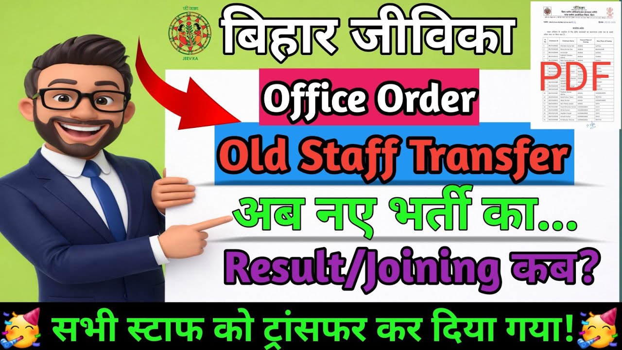 🥳Bihar Jeevika Transfer Order | Bihar Jeevika Result Date |Jeevika Result Date |Bihar Jeevika Result