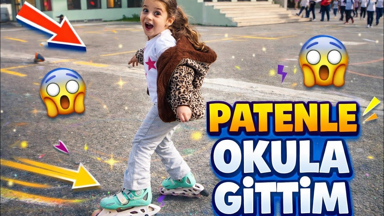 PATENLE OKULA GİTTİM 😱🛼 | Umay