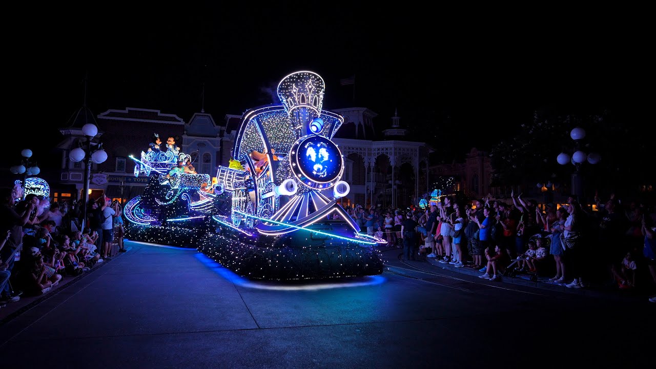4K 60FPS Disney Starlight Nighttime Parade DEBUT at Magic Kingdom, Walt Disney World