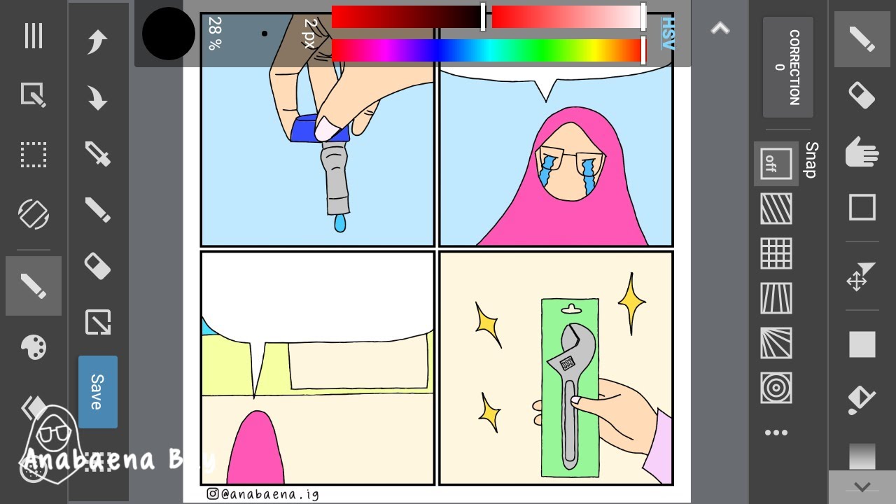 Making Comic Using MediBang Paint -- Water Faucet