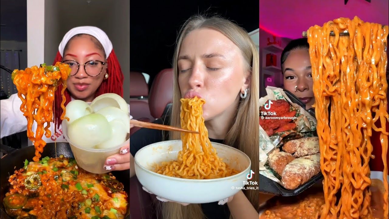 Cheesy Buldak Mukbang Compilation 🔥 Samyang with Onion Cups 🧅 Wingstop 🍗 Crunchy Seaweed 🌱 & more...
