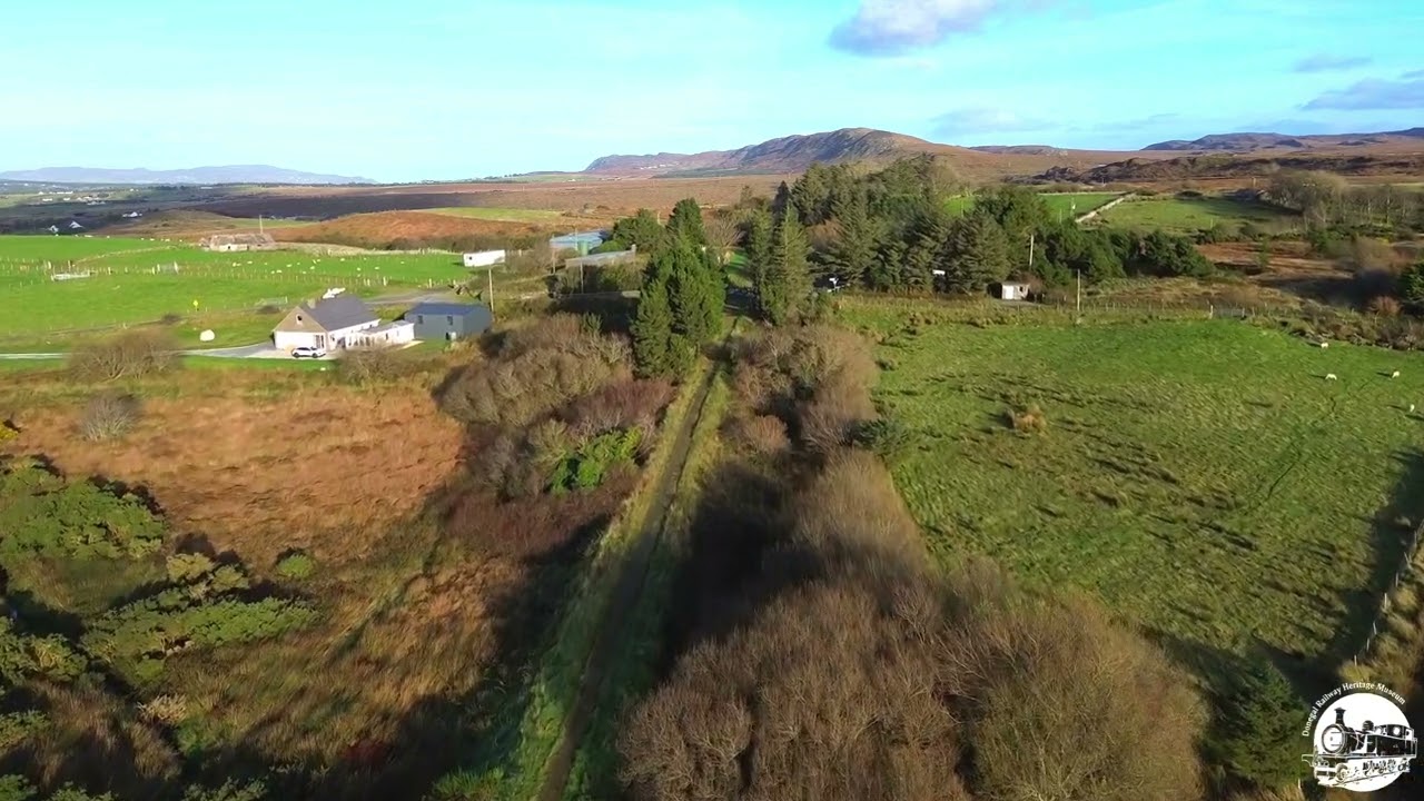 Falcarragh Railway Station and line, Donegal, drone footage