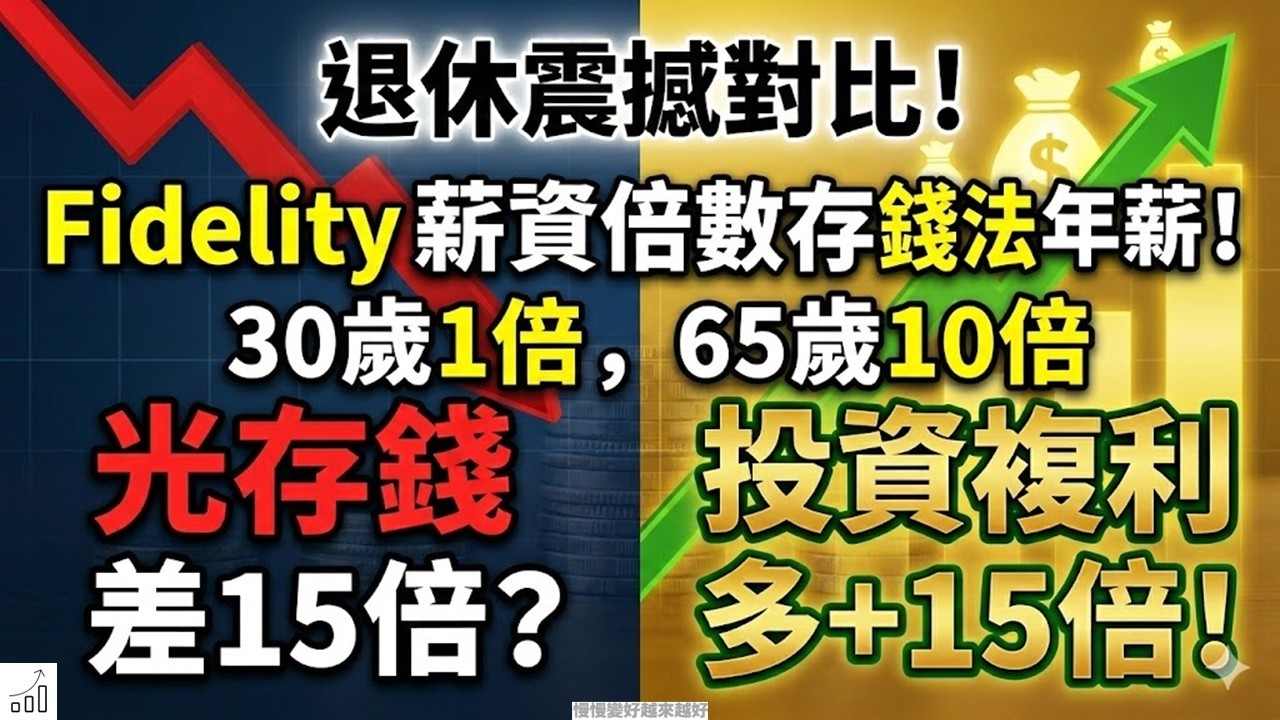 【退休準備】震撼對比！同樣的薪水，光存錢 vs. 投資複利，65歲資產，竟然差了至少 15 倍？