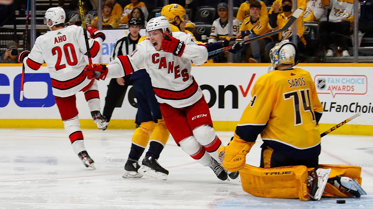 Aho sends Canes to Second Round with deflection in OT