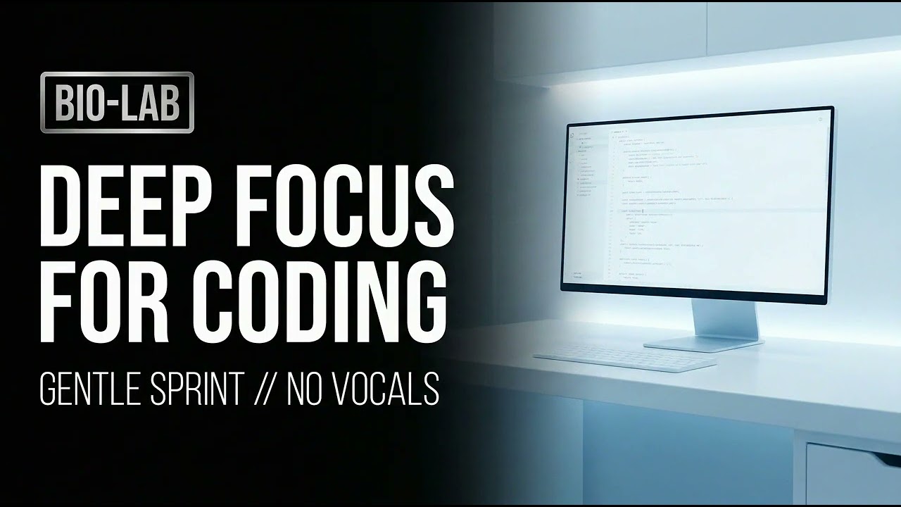BIO-LAB MODE ⚡ 2H Gentle Sprint // Clean Focus & Coding Music (No Vocals)