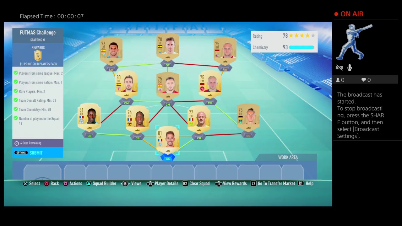 Fifa 19 - FUTMAS challenge SBC :very easy