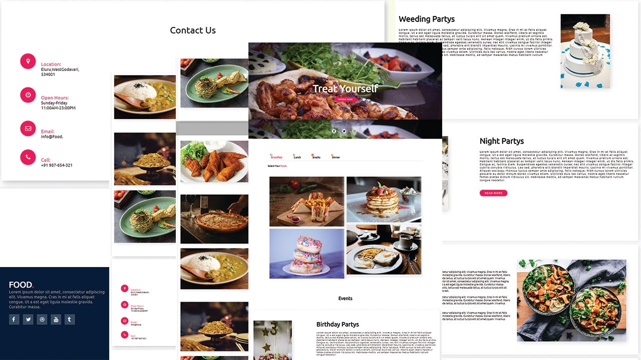 Responsive Food Restaurant Website Using HTML CSS And JavaScript | Responsive Web Design