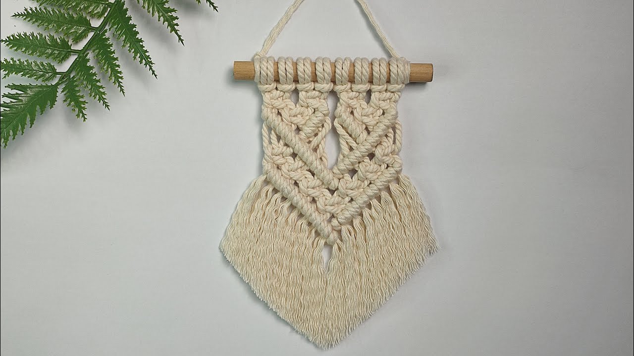 #DAY24 | DIY Mini Macrame Wall Hanging | Easy Tutorial for beginners|  Macrame Ornament Tutorial