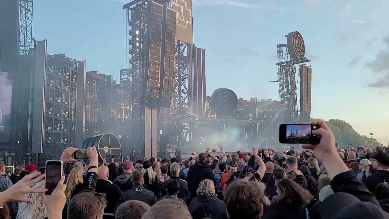 Rammstein, concert start, Copenhagen, Denmark, July, 2024